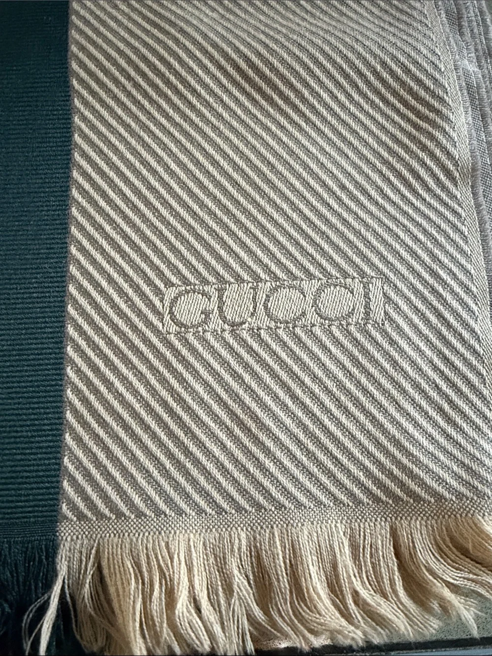 Men's preowned Gucci scarf wool and silk